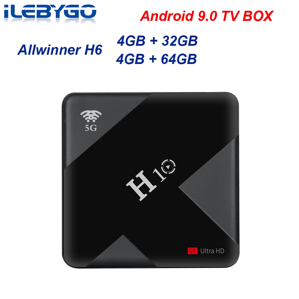 ТВ приставка H10 Android 9 0 4 ГБ 32 Allwinner H6 Quad Core 6K Smart TV Box Гб 64 Dual Wifi 2 4G/5G USB3.0