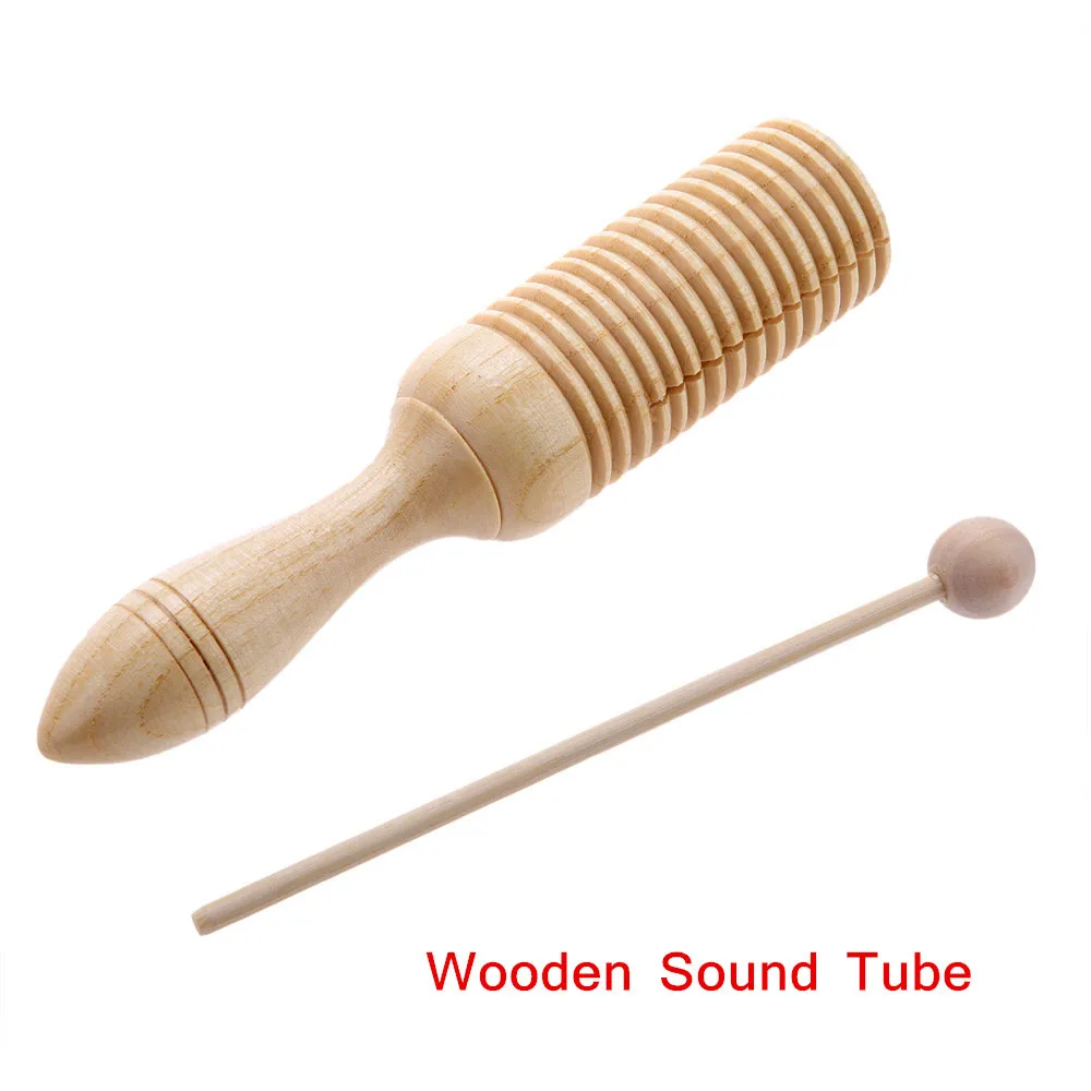 Baosity Maple Double Sound Tube Hand Percussion Instrument Kids Musical Toys Birthday Gift 