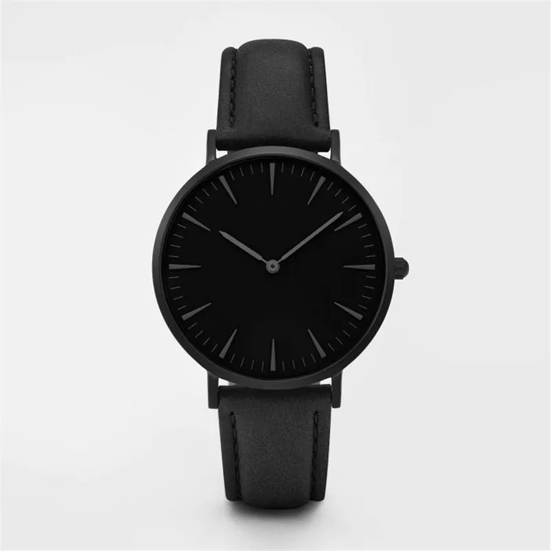 CMK Простые Модные Повседневные кварцевые часы для женщин со стразами кожаный ремешок часы Relogios Feminino День рождения Рождественский подарок - Цвет: black