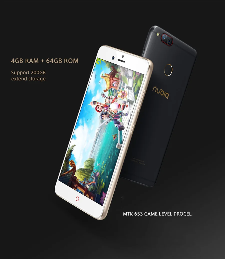 zte Nubia Z17 Mini Snapdragon 652 MSM8976, четыре ядра, 4 Гб ОЗУ, 64 Гб ПЗУ, 5,2 дюйма, FHD 1920*1080, двойная камера 13 МП, отпечаток пальца OTA