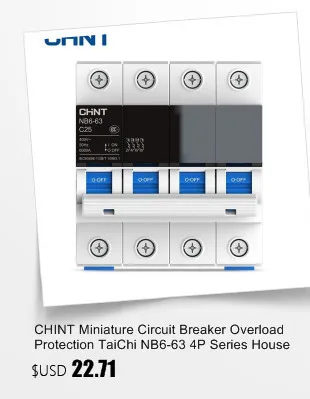 CHINT миниатюрный автоматический выключатель защита от перегрузки TaiChi NB6-63 4P серии Бытовой Воздушный выключатель 25A 32A 40A 50A 63A