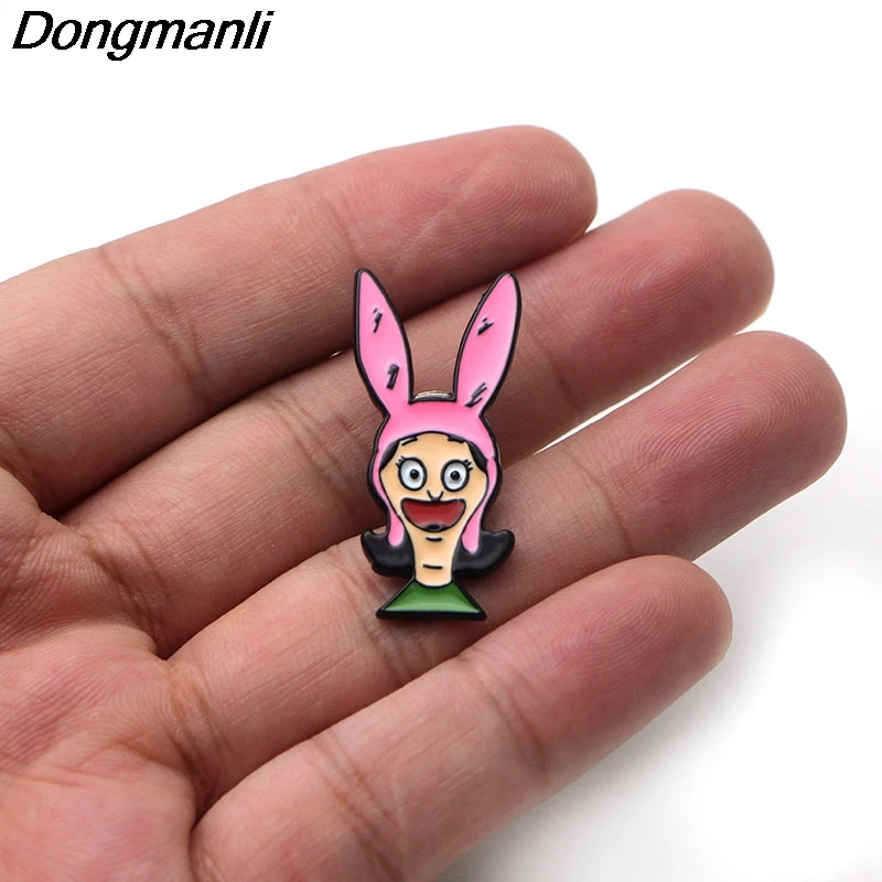 P2131 Dongmanli Bob's Burgers Tina Writing Friend художественная эмалированная брошь, булавки для детей, подарок, джинсовая одежда, значок