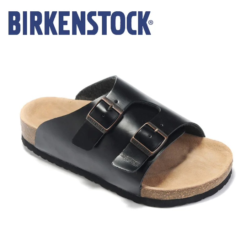 

Birkenstock Sandals Men Women summer Beach Slippers Birkenstock Zurich Leather Flat Flip Flop Sandalias hombre Mujer EU36-45