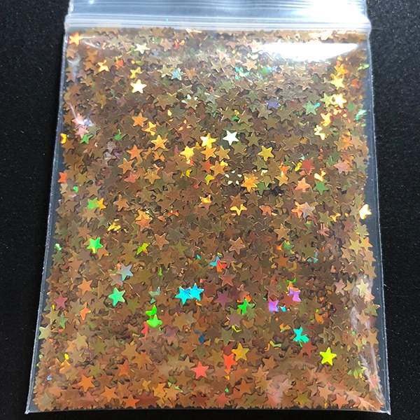 10g/bag Silver Gold Holographic Glitter 3mm Micro Star/Butterfly Shape MIX Acrylic Laser Glitter For Nail Art Decorations LS2356