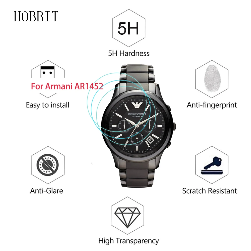 3Pack For Armani AR1452 Smart Watch LCD Screen Guard Explosion-proof Screen Protector Clear Anti-shock Smartwatch Film