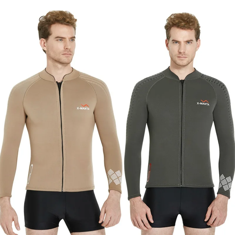 

DIVE&SAIL 3mm Neoprene Men Scuba Dive Jacket Wetsuit Long Sleeve Split Wet Suit Winter Waterski Surfing Warm Swimwear Coat Tops