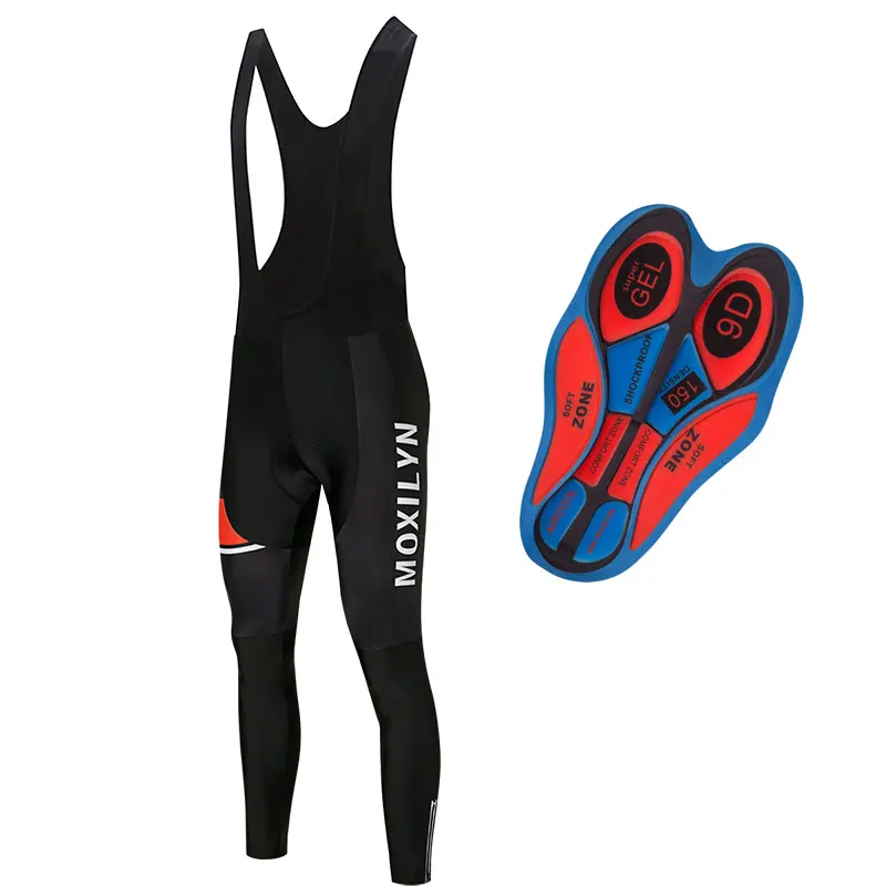 Moxilyn, набор Джерси для велоспорта, Зимняя Теплая Флисовая одежда с длинным рукавом для гонок, одежда для велоспорта, одежда для велоспорта Ropa Ciclismo, черная одежда для велоспорта - Цвет: pants no fleece 1