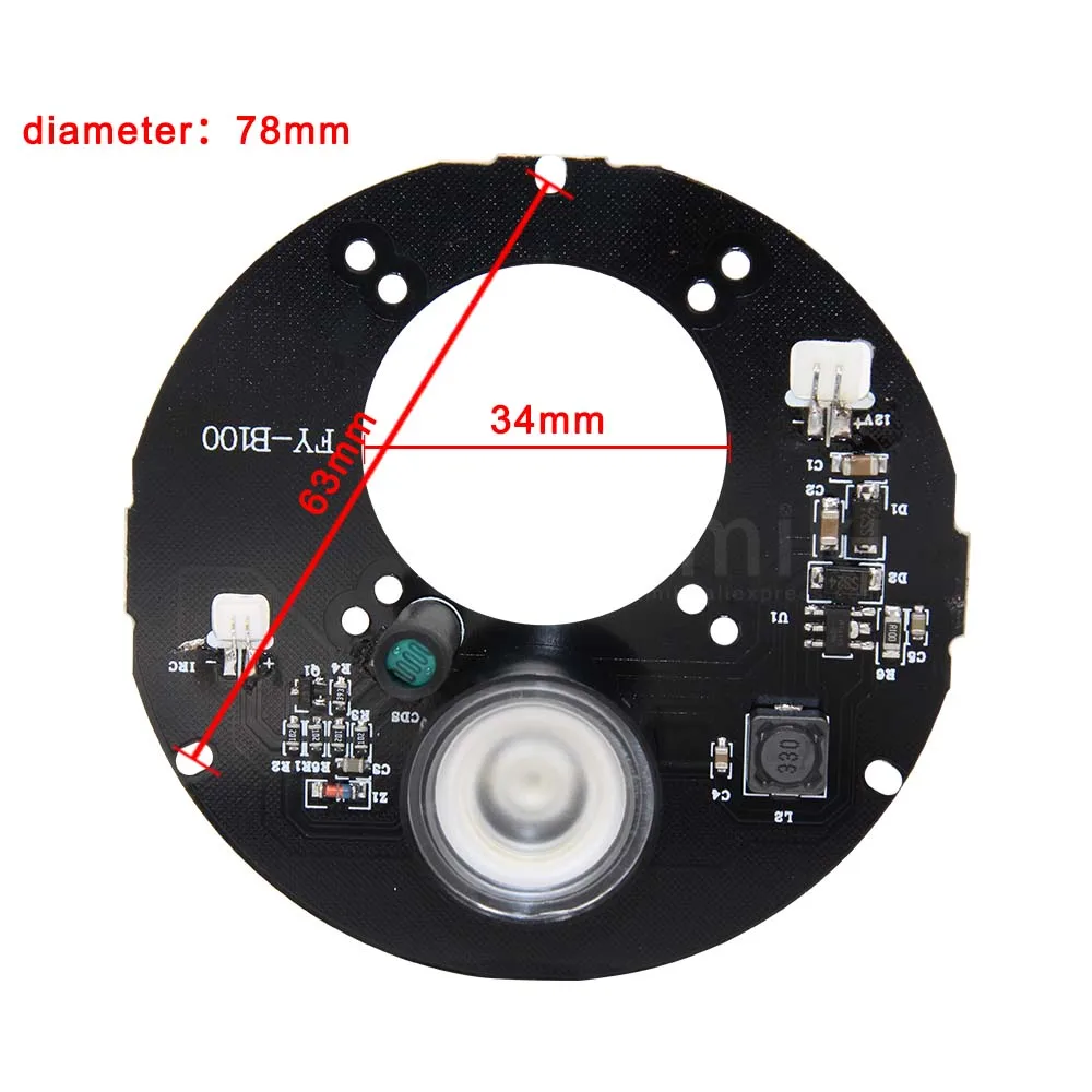 Yumiki пятно света инфракрасный 1x ИК светодиодные табло хорошего ночного видения для камер видеонаблюдения(78 мм диаметр