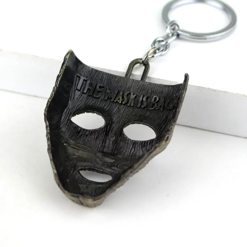 La máscara clave cadena anillo comedia colgante de Metal llavero coche Chaveiro unisex hecho a mano Llaveros Accesorios