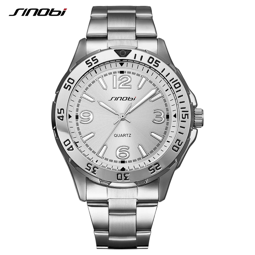 

2018 SINOBI Men Watches Relogio Masculino Top Brand Male Luminous Watches Steel Waterproof Quartz Business Safe Wrist Watch