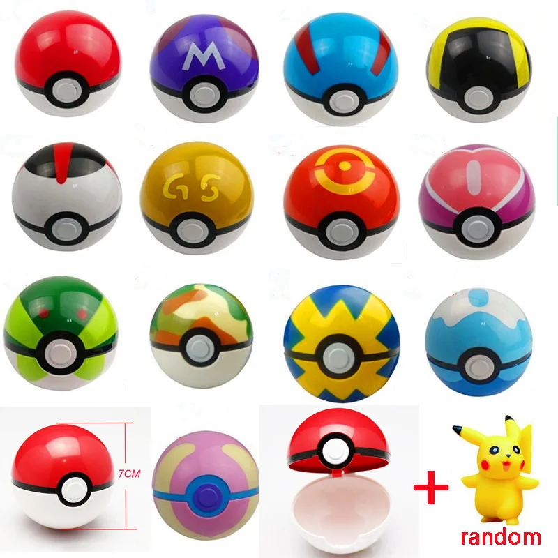 16 шт./лот(8 шаров+ 8 фигурок) фигурки Pokeball кукла Poke Ball игрушки Косплей коллекции подарки