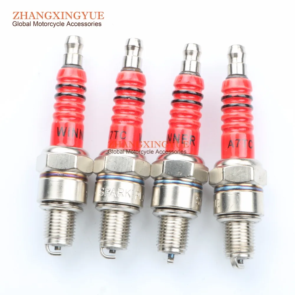 4pc Spark Plug A7TC C7HA C7HSA for 50cc 70cc 90cc 110cc ATV Scooter Pit Dirt Bike Moped Go Kart