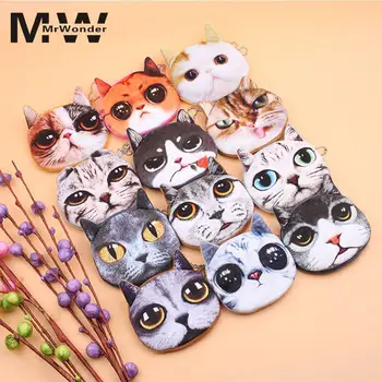

MISSKY 3D Print Cat Coin Purses Cute Cartoon Cat Women Girl Portable Cat Pattern Wallet Fashion Key Case Purse SAN0