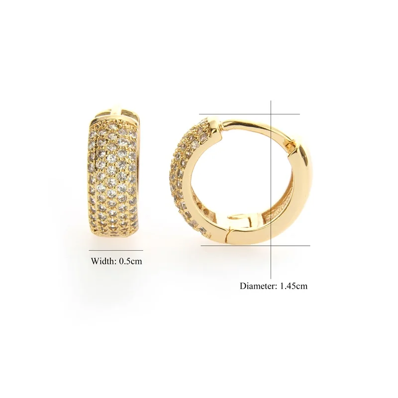 Горячая Распродажа Золотой медный модный белый AAA кубический цирконий крошечные трендовые стильные серьги-кольца для женщин ювелирные изделия Подарок на годовщину