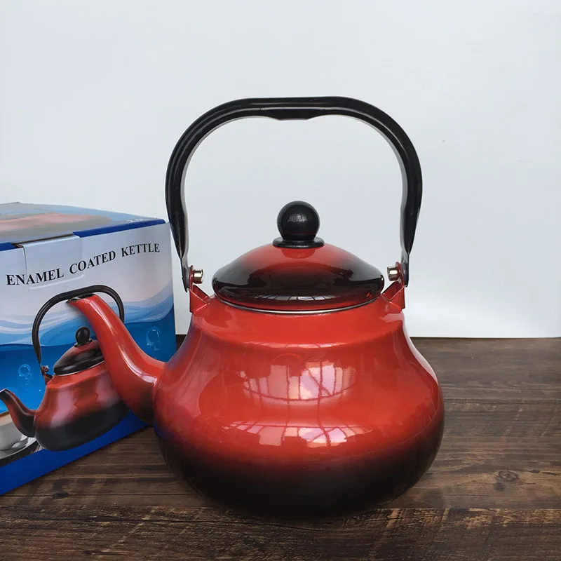 Эмалированный чайник кухонные принадлежности красный