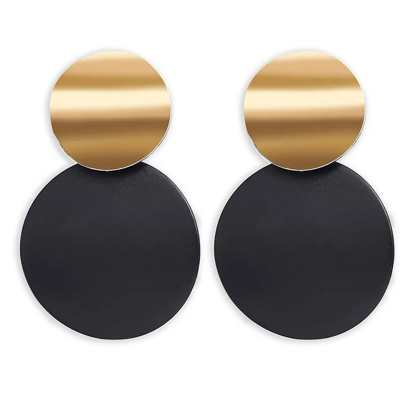 

2019 New Fashion Simple Earrings Rock Exaggerated Geometric Large Circle Popular Personality Ladies Creative Metal Earrings