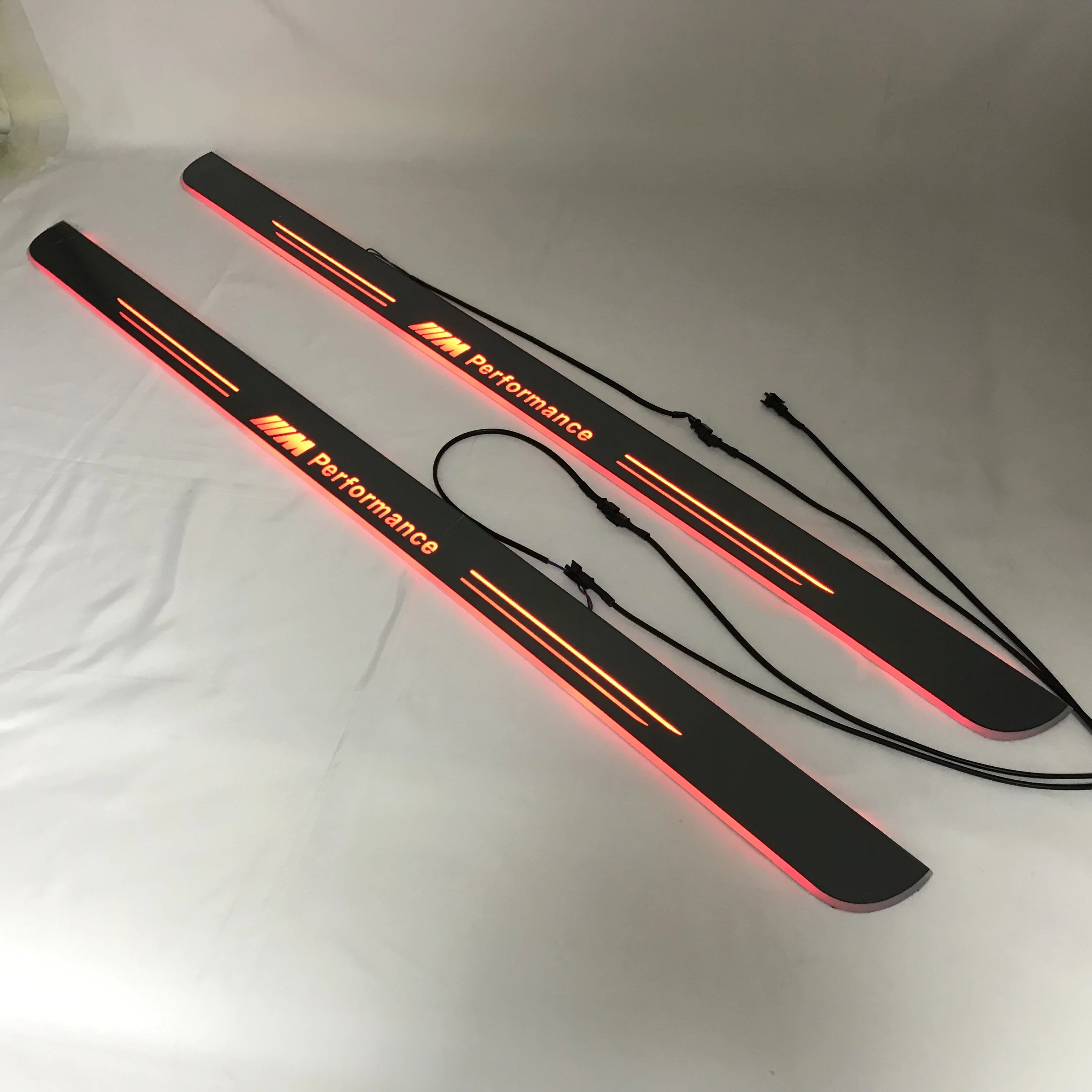 

Osmrk led moving door scuff for BMW coupe dynamic door sill plate flat lining overlay guards Flowing/fixed light, 2pcs