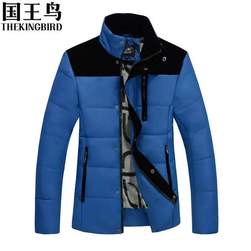 New Winter jacket men Warm Stand collar Plus velvet Cotton padded jacket Thick Leisure Short Men