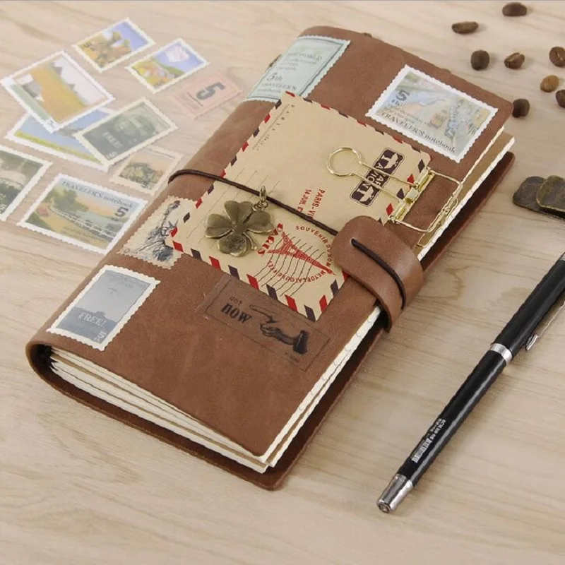 

PU Leather Journal Traveler Notebook Planner Creative DIY Vintage Spiral Diary Notepads Daily Memos Notebooks Gifts