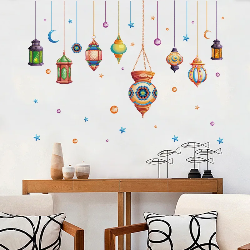 Lantern Wall Stickers Lights Wallpaper Pendent Lamps Paper Decals Home