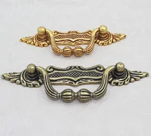 Hole Space 79mm Shaky handles Europe Gold Drawer Pulls Antique Zinc Alloy Dresser Wardrobe Handles Pulls JS91