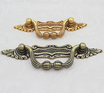 

Hole Space 79mm Shaky handles Europe Gold Drawer Pulls Antique Zinc Alloy Dresser Wardrobe Handles Pulls JS91