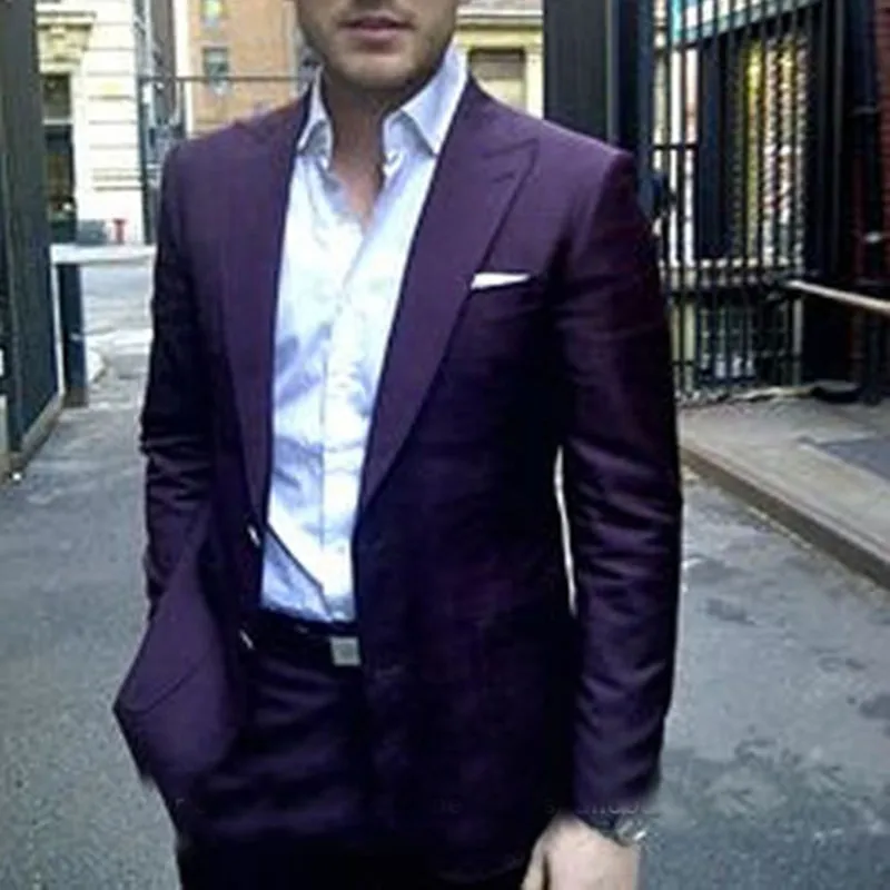 2017-Dark-Purple-Casual-Business-Men-Suits-Slim-Fit-2-Pieces-Formal-Party-Tuxedos-Custom-Made