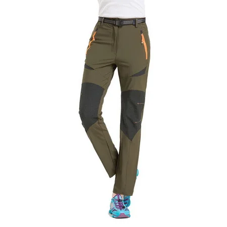 Локлимб размера плюс тянущиеся походные брюки для женщин Весна Лето Спорт на открытом воздухе треккинг Велоспорт Водонепроницаемые Брюки, AW021 - Цвет: army green