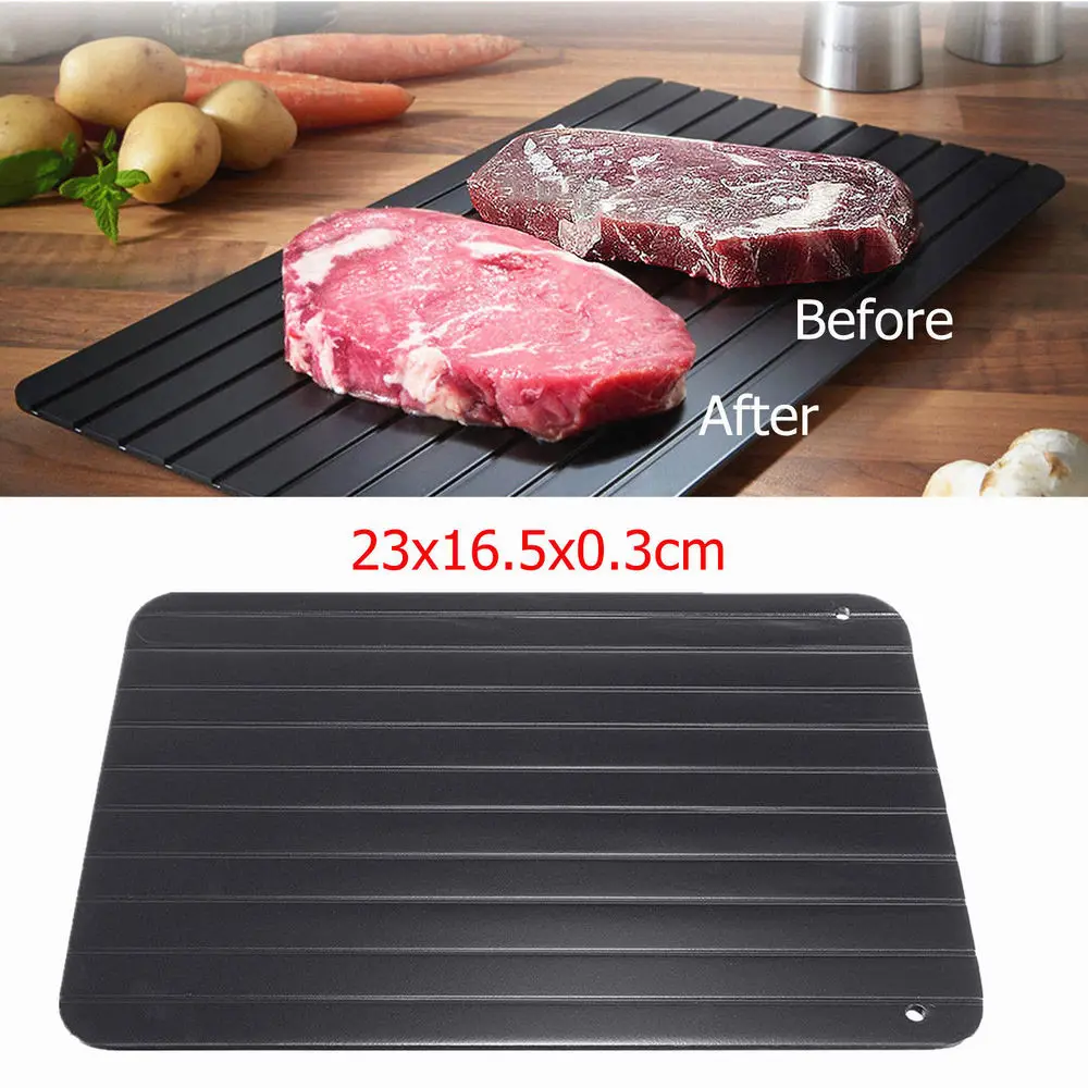 New Defrosting Tray Aluminium Meat Thaw Thawing Miracle Frozen Food Defrost Fast