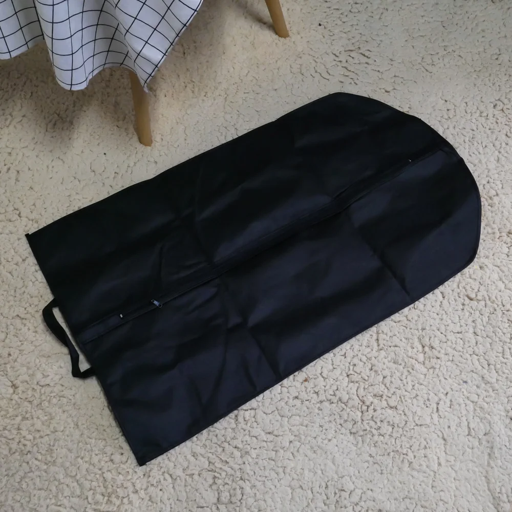 1pc Black Dustproof Hanger Coat Clothes Garment Suit Cover Storage Bags