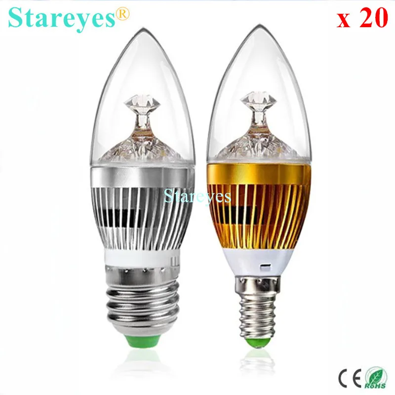 

Free shipping 20 pcs Dimmable 3W 4W 5W E14 E27 LED Candle Light droplight Bulb Ceiling chandelier Lamp spotlight lighting