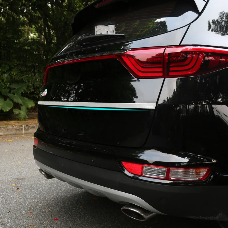 Chrome Rear Trunk Lid Tailgate Cover For Kia Sportage QL-Trim Hatch Door Handle Molding Garnish Accent Strip Styling Car Door Moulding Trim Window Door Cover Trim Car Trunk Trim
