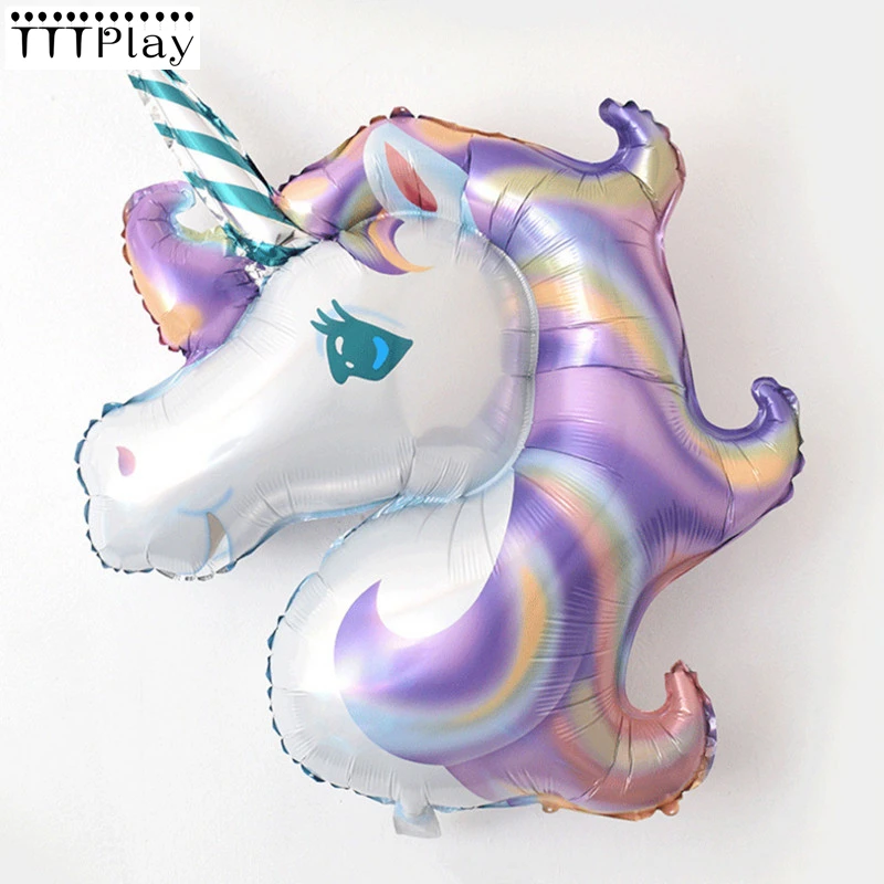 

1pc 117*87cm Rainbow Unicorn Aluminum Foil Balloon Inflatable Cartoon Helium Air Ball Wedding Birthday Party Decoration Supplies