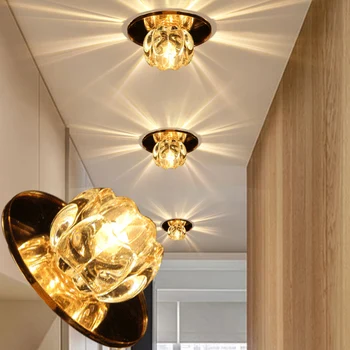 

LAIMAIK AC90-260V 3W LED modern living room wall color home entrance lights restaurant corridor lamp Crystal Led ceiling lights