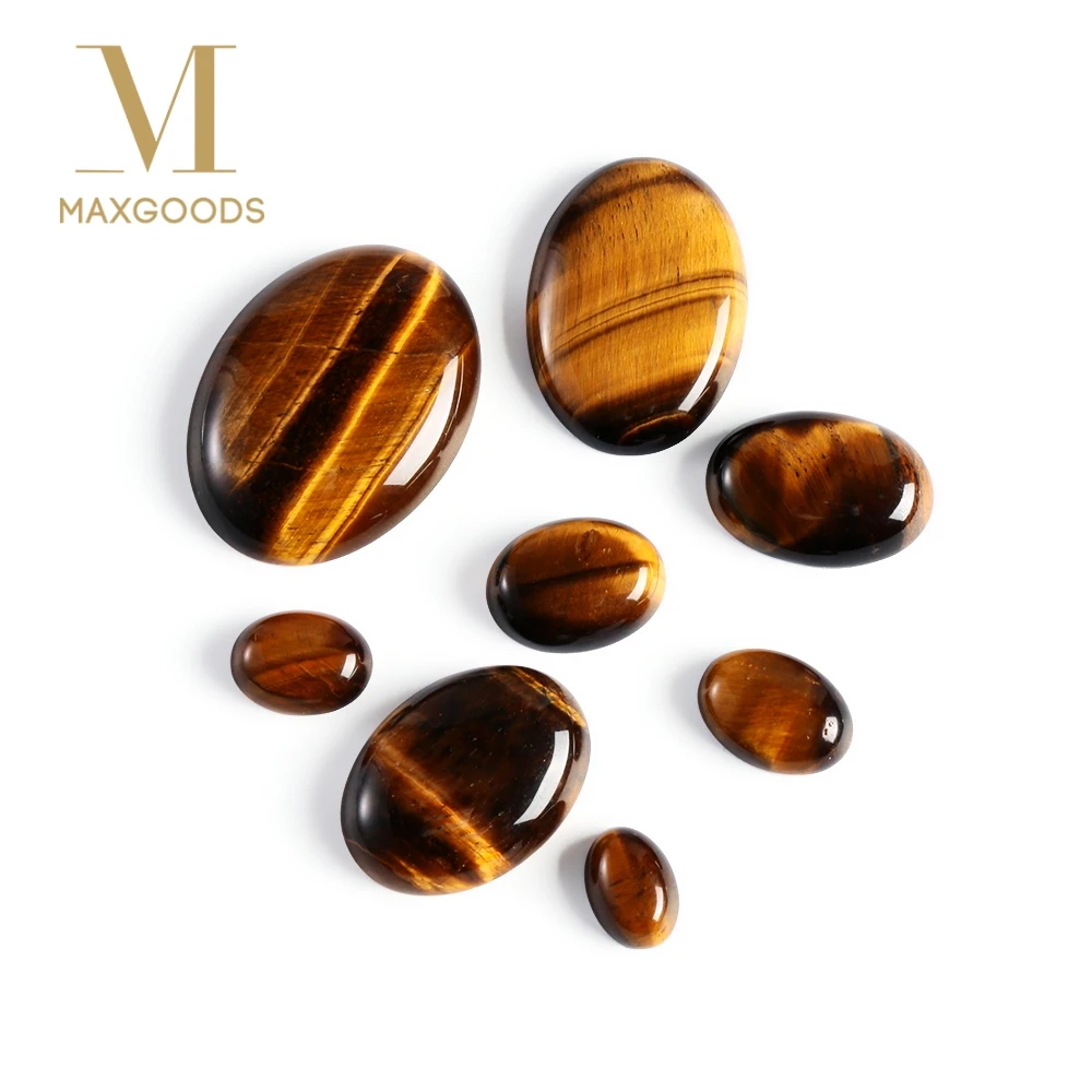 

1 Pcs Yellow Tiger Eye Cabochon Bead Natural Stone No Hole Fit DIY Handicrafts Jewelry Women Men Ring Making DIY Accessories