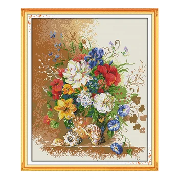 

Joy Sunday crossstitch diy Beautiful vase basket DMC14CT11CT cottonfabric readingroom tearoom deco painting factory wholesale