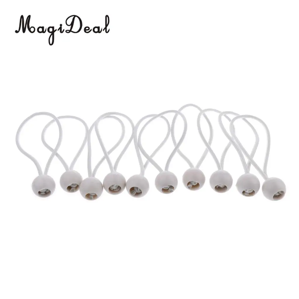 10 Pieces 16cm Heavy Duty Ball Bungee Cord Tie down Cord Canopy Straps Travel Luggage Tie Camping Tent Fixing Rope Tent Acess