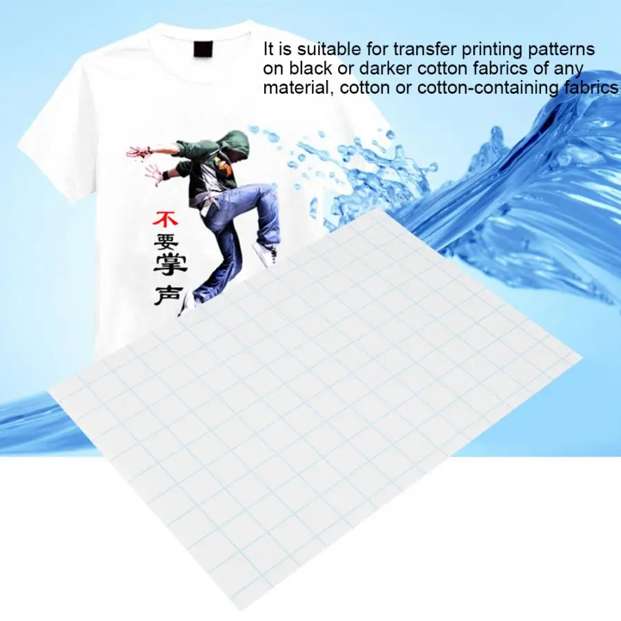 

10pcs A4/29.6*21cm Deep Color Thermal Heat Transfer Paper T-Shirt Self Weeding Printing Paper New
