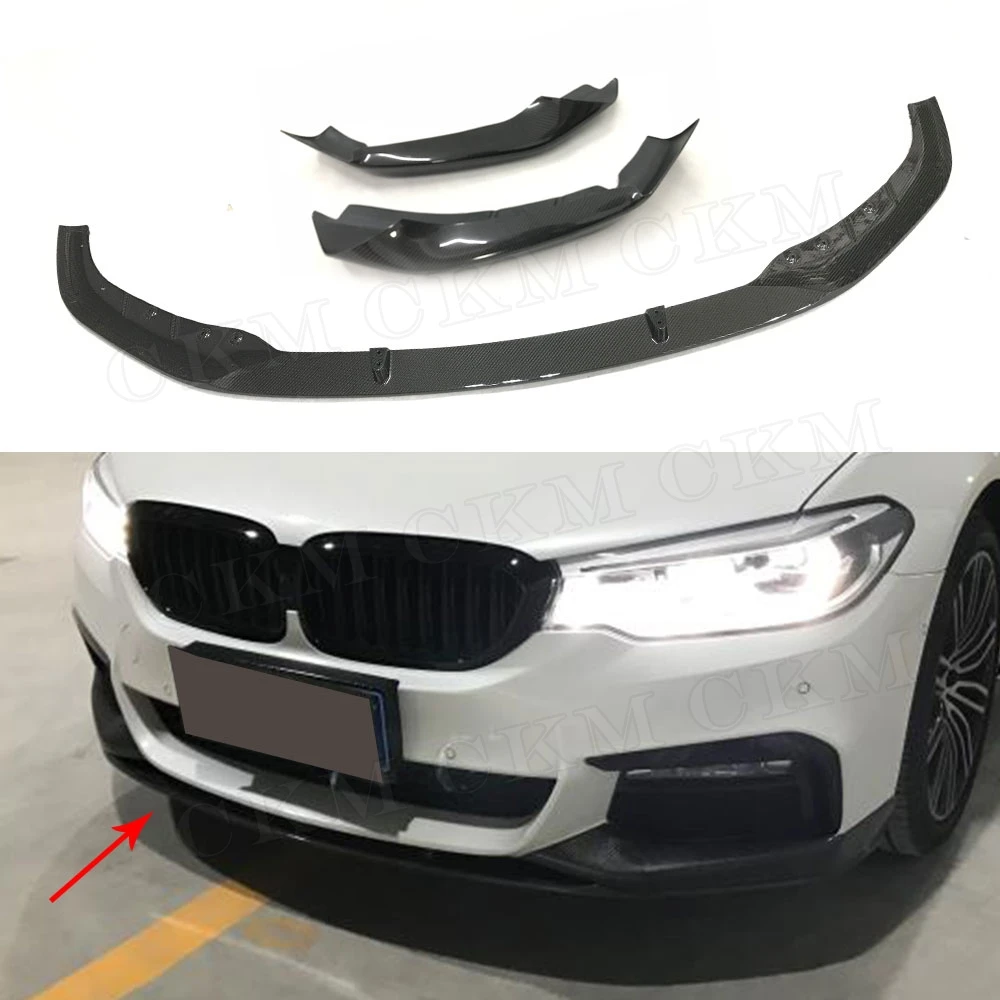 

Carbon Fiber Front Bumper Lip with Splitters Body Kits for BMW 5 Series G30 G31 G38 M Tech M Sport 2017 2018 P Style