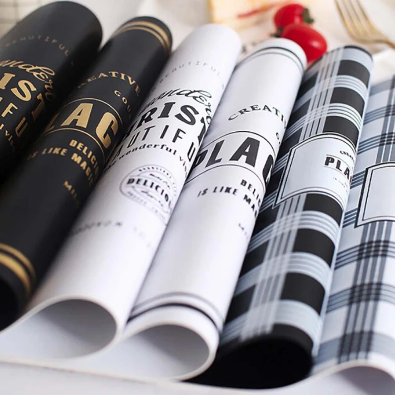 

Nordic Leather Stripped Plaid Mat Home Textile Table Cloth Home Garden Kitchen Dinning Room items