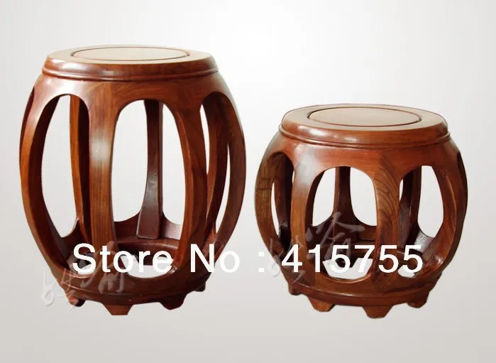 chinese antique style solid wooden round stool classic drum shape africa rsewood materialin
