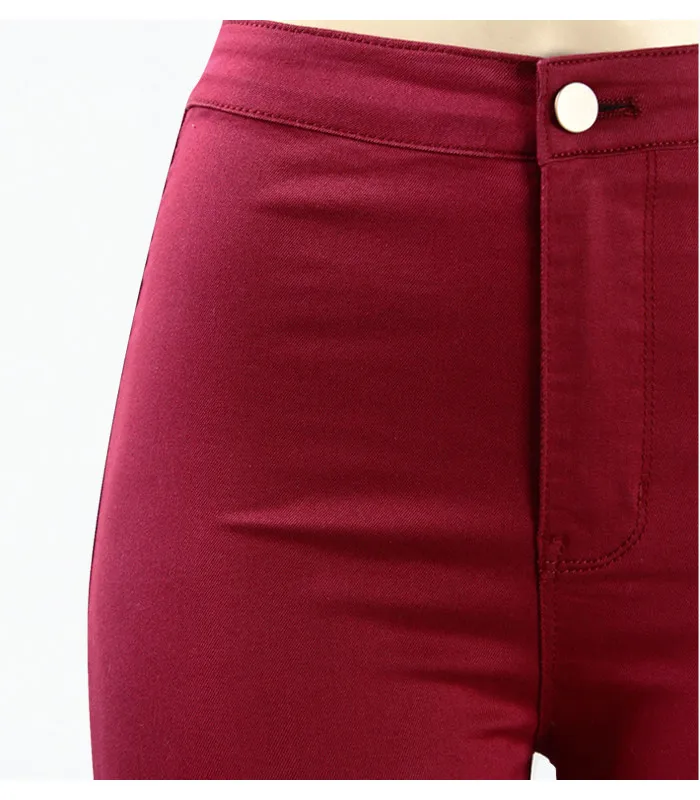 2038 Youaxon женские высокие уличные красные узкие джинсы с высокой талией, джинсы для женщин