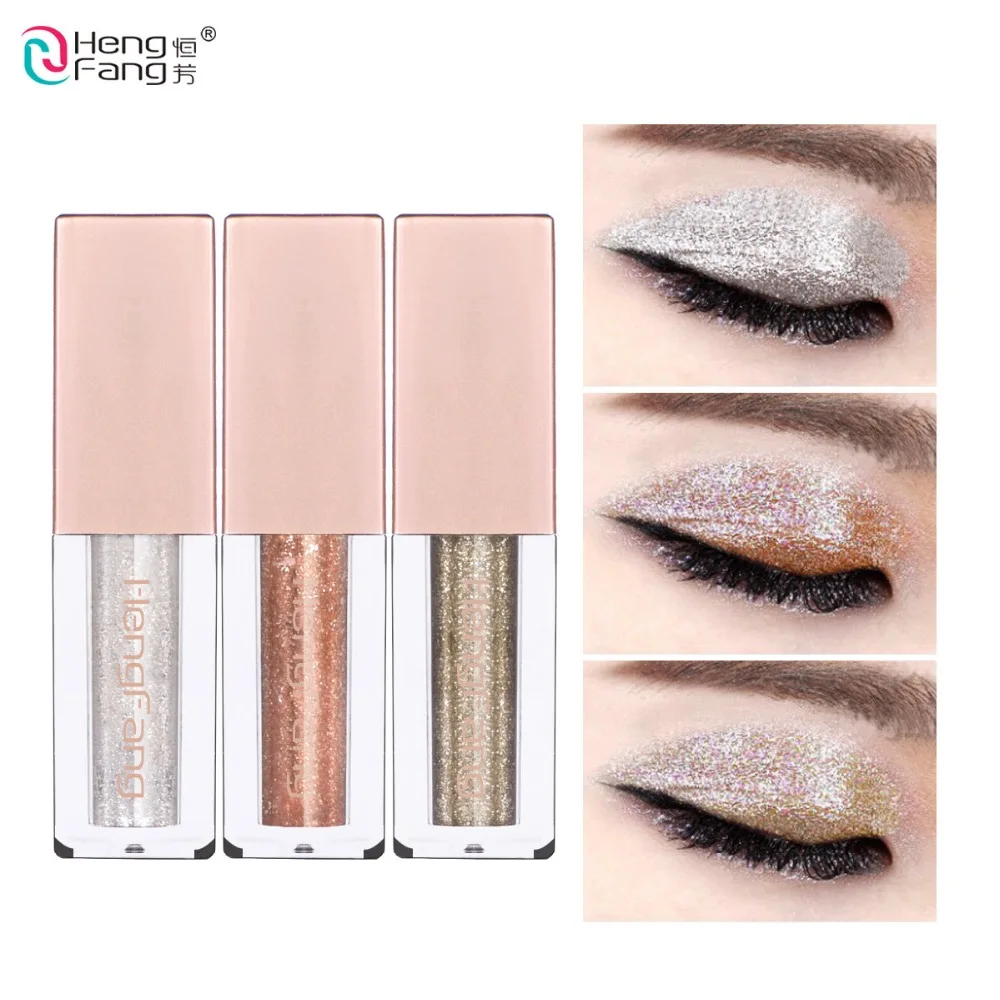 6 colors/lot Hengfang Metal Liquid Eyeshadow Glitter Eye Shadow Liquid