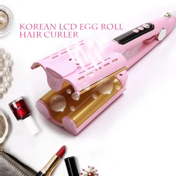 

Professional Hair Curler Korean Water Corrugated Splint Curler Iron Three Rod Curler Electric Roll Stick Anti-scalding Curling