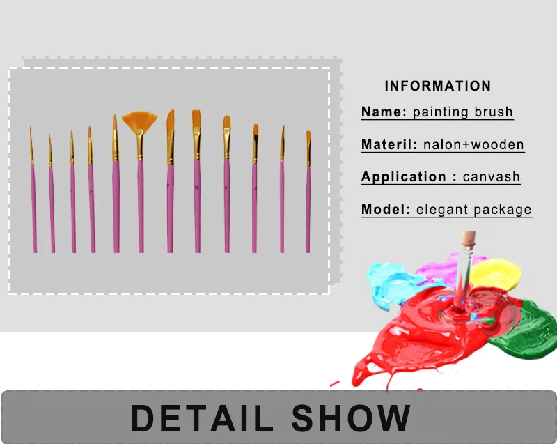 Кисть для рисования маслом, с мешком для ручек, высококачественный нейлоновый ворс, многофункциональная головка для ручек, акриловая кисть для художественной живописи, 13 комплектов