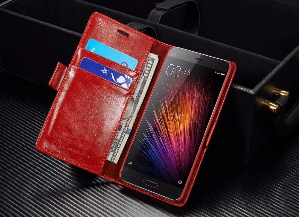 Роскошный кожаный чехол книжка для телефона Mi 5 CaseMe Xiaomi MI5 Магнитный откидной с