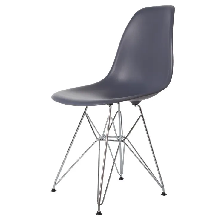Современные Дизайн обеденный стул/Пластик и металла ногой стул/современная мода Дизайн Лидер продаж простой современная мебель стул - Цвет: Dark Grey 7