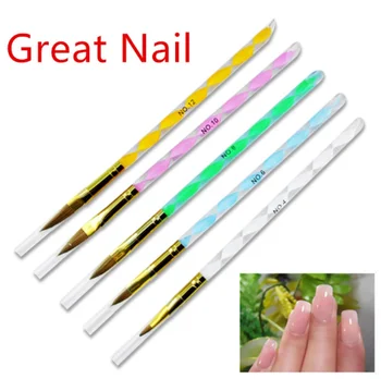 

5PCS/Pack 5 Pcs 2-Ways Size Acrylic Nail Art Brush Pen Carving Cuticle Pushe / by dhl 100sets