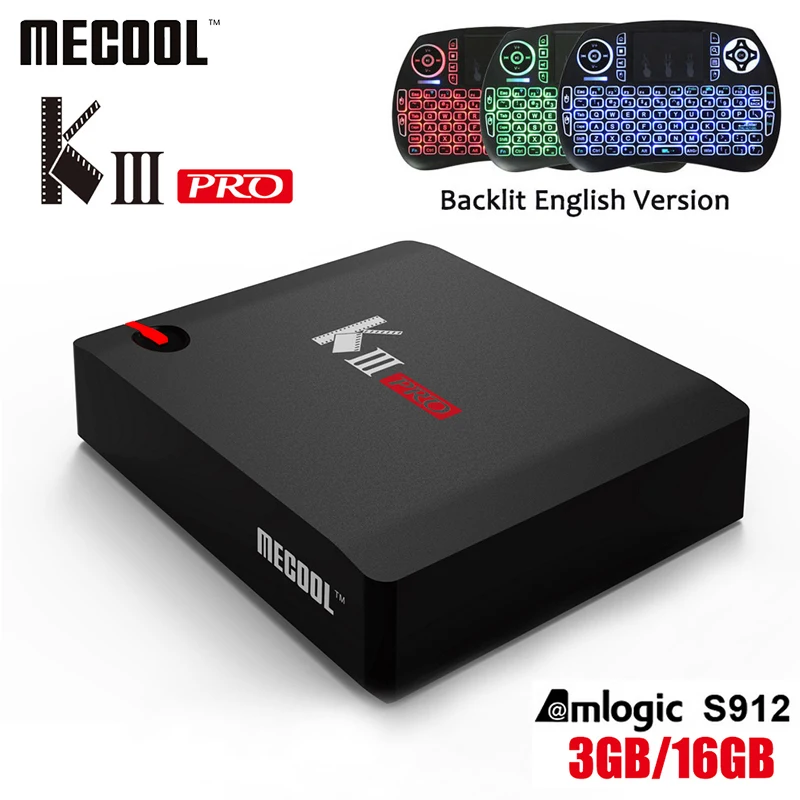

MECOOL KIII Pro DVB-S2 DVB-T2 DVB-C Android 7.1 TV Box 3GB 16GB K3 Pro Amlogic S912 4K Support Ccxam NEWCAMND IPTV Keyboard