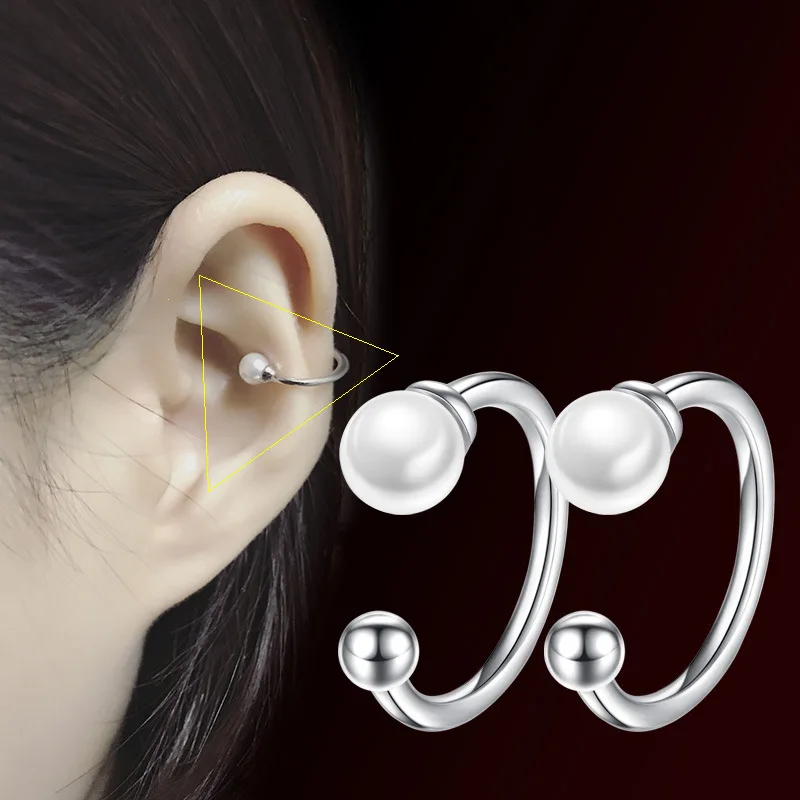 Fine Clip on Earring No Ear Hole Female Pearl Cuff Clip Earrings Korean Jewelry Simple Stylein